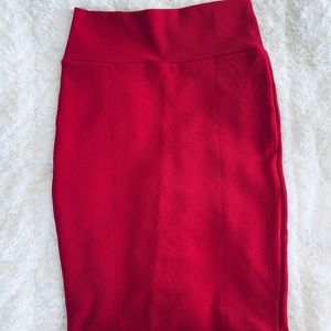 LulaRoe Pencil Skirt RED, Size Small